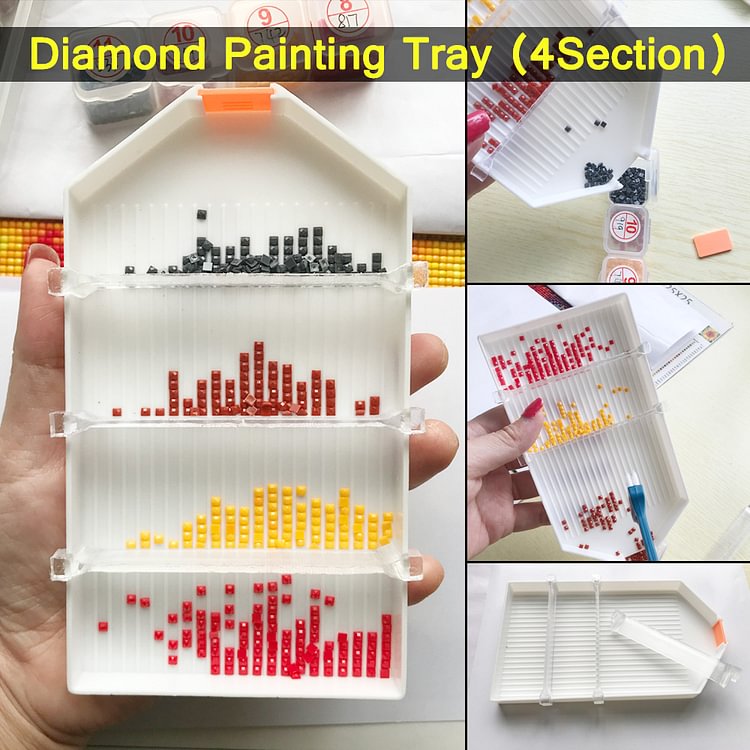 Diamond Painting Tool Tray 4 Slots 4 Color