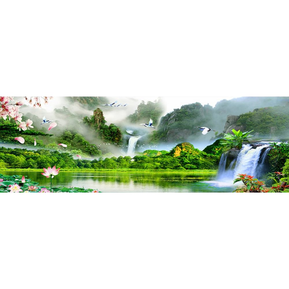 Waterfall Garden  (L2213) Diamond Painting 100*40cm