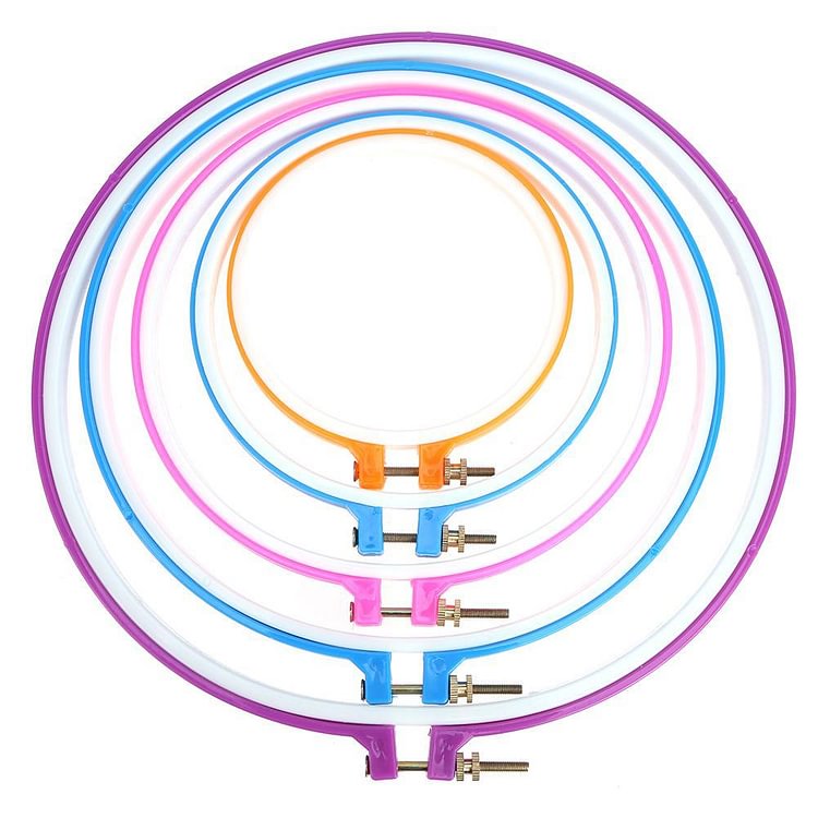 5Pcs Plastic Hoop Ring Hoop Frame - Cross Stitch Accessories