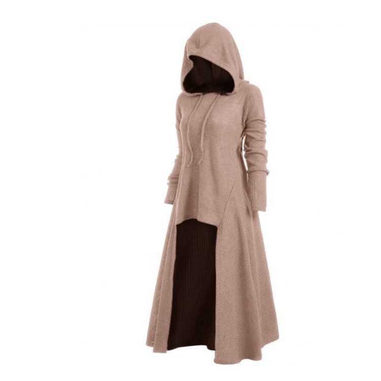Women's Fashion Classic Solid Color Hooded Dress Coat