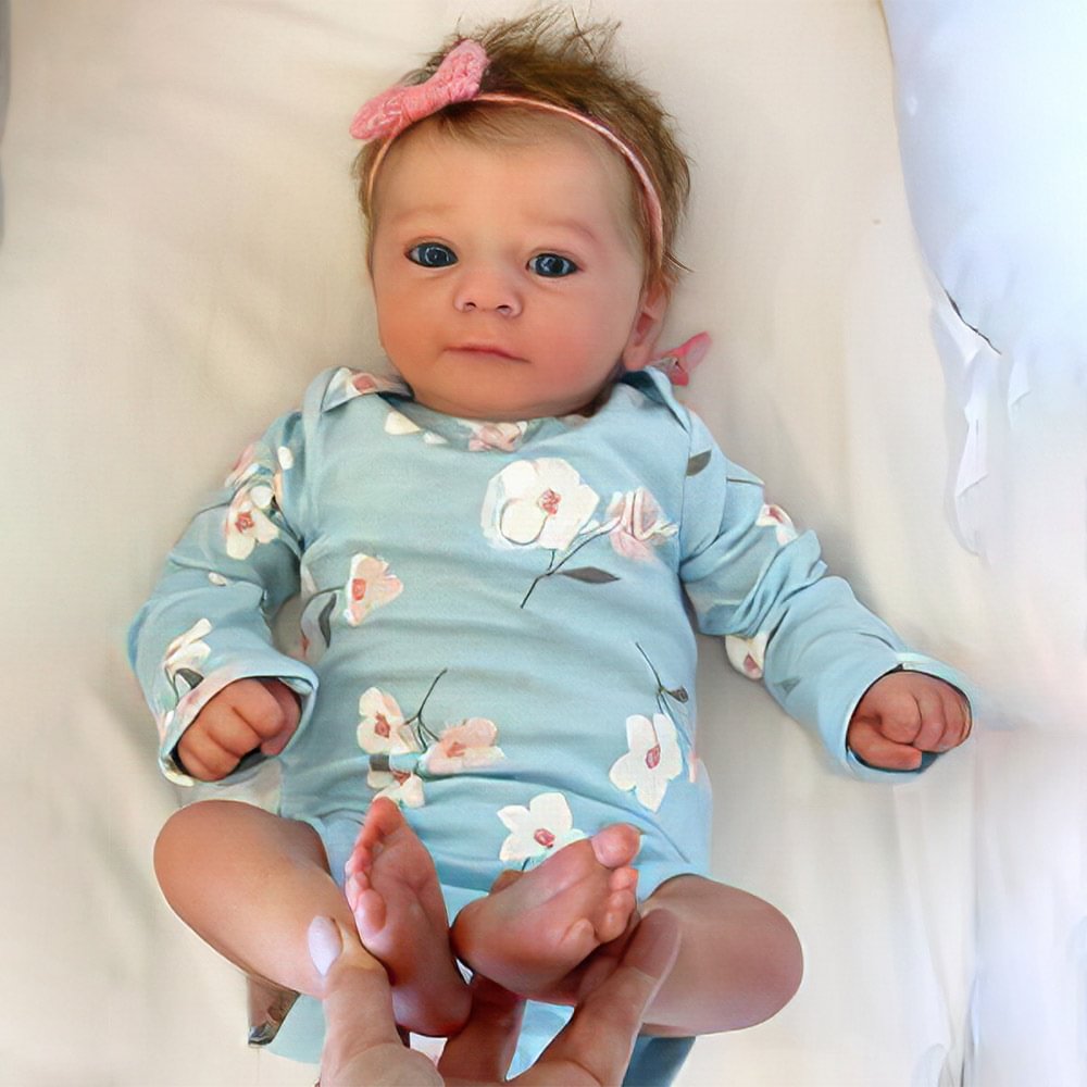 18" Real Lifelike Cute Eyes Opened Reborn Newborn Doll Girl Named Sum With Blue Eyes