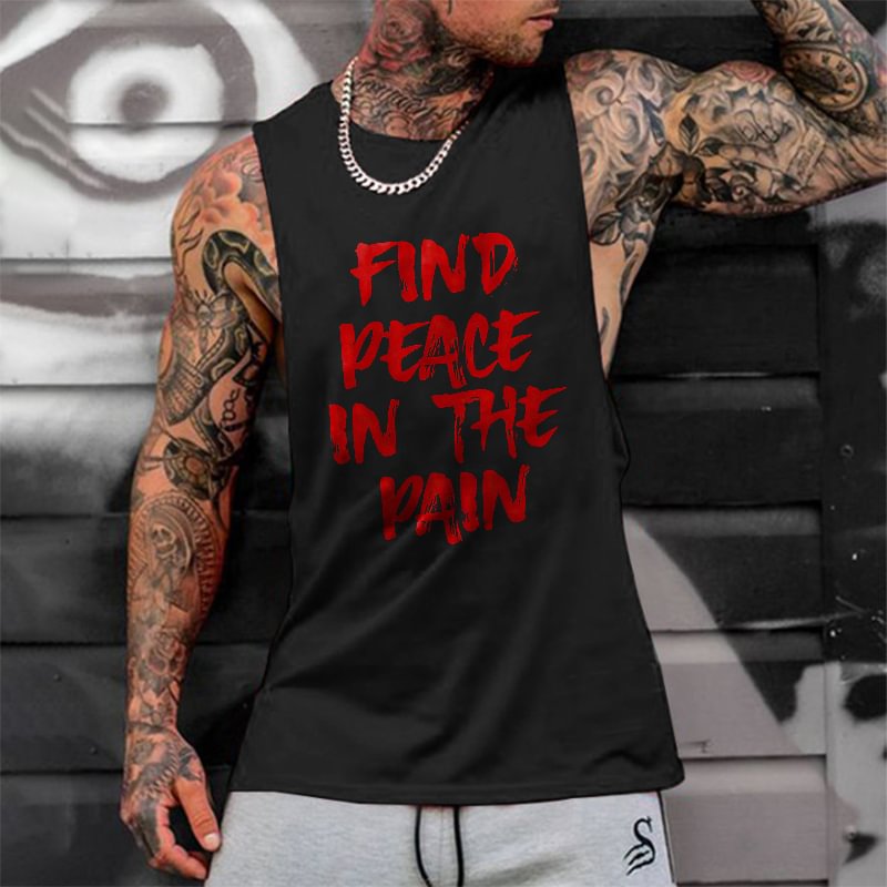 Find Peace In The Pain Printed Vest -  