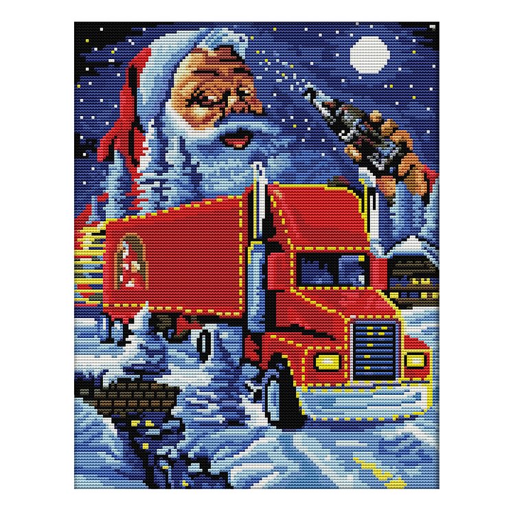 Christmas Truck-14Ct Stamped Cross Stitch-31*37CM
