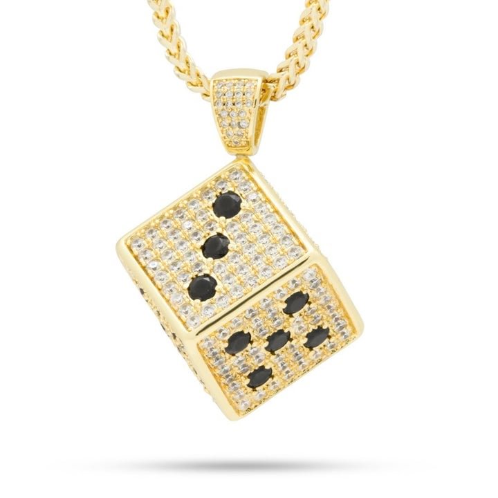 Iced Out Cube Dice Pendant Hip Hop Jewelry-VESSFUL