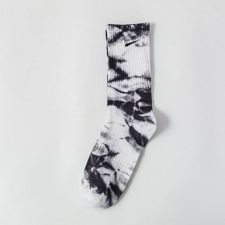 Men's and women's socks tie-dye long tube socks sports high tube tide socks candy color socks colorful socks
