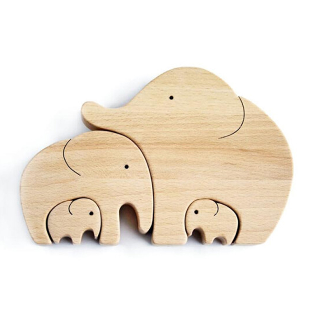 Wood Elephant Mother And Child Decor Mother's Day Gift Wooden Ornaments New