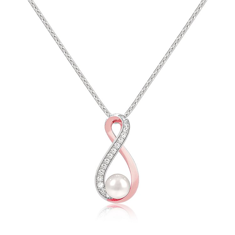 For Love - S925 I Love You until Infinity Runs Out Pearl Necklace
