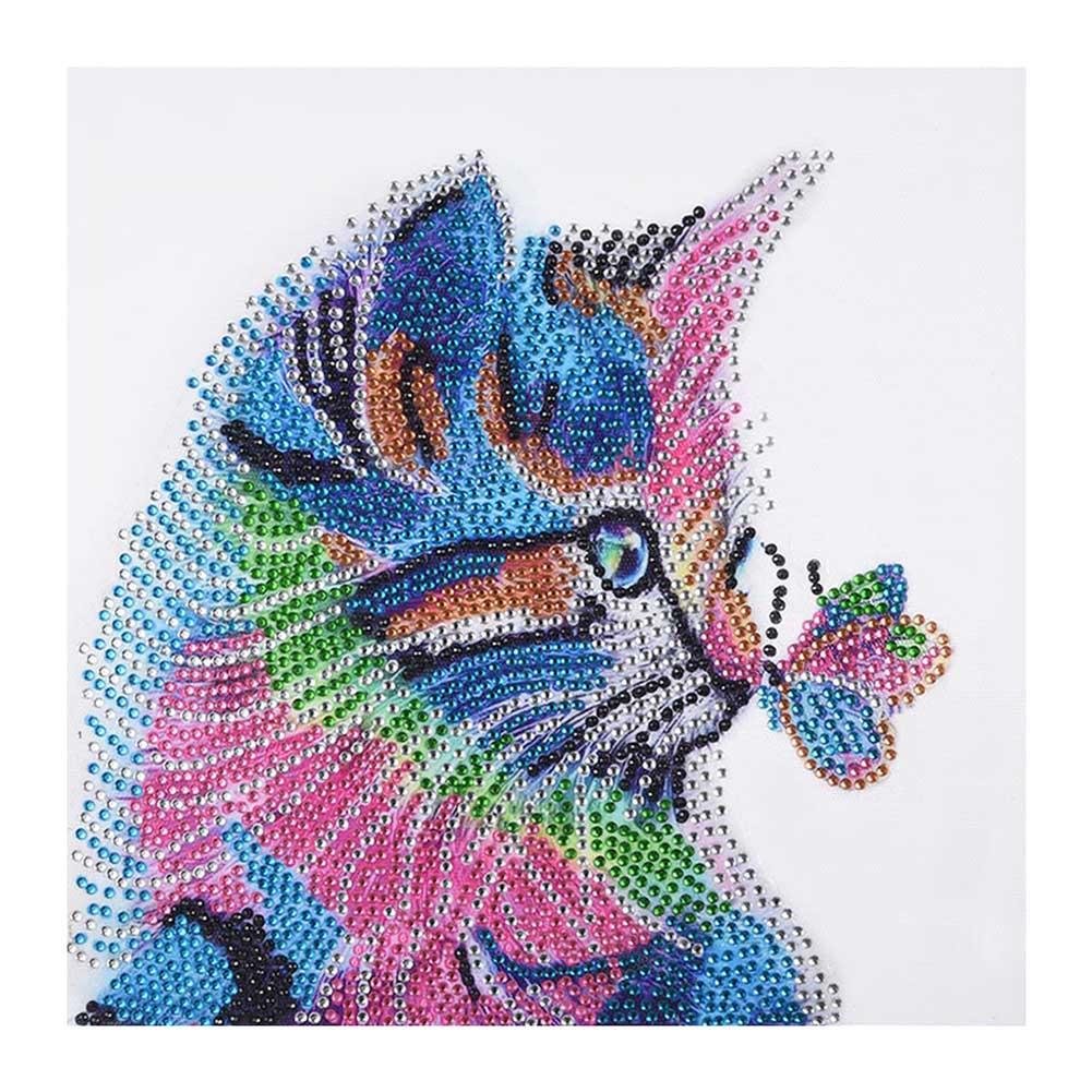 Partial Special Shaped Diamond Painting Butterfly Cat Embroider