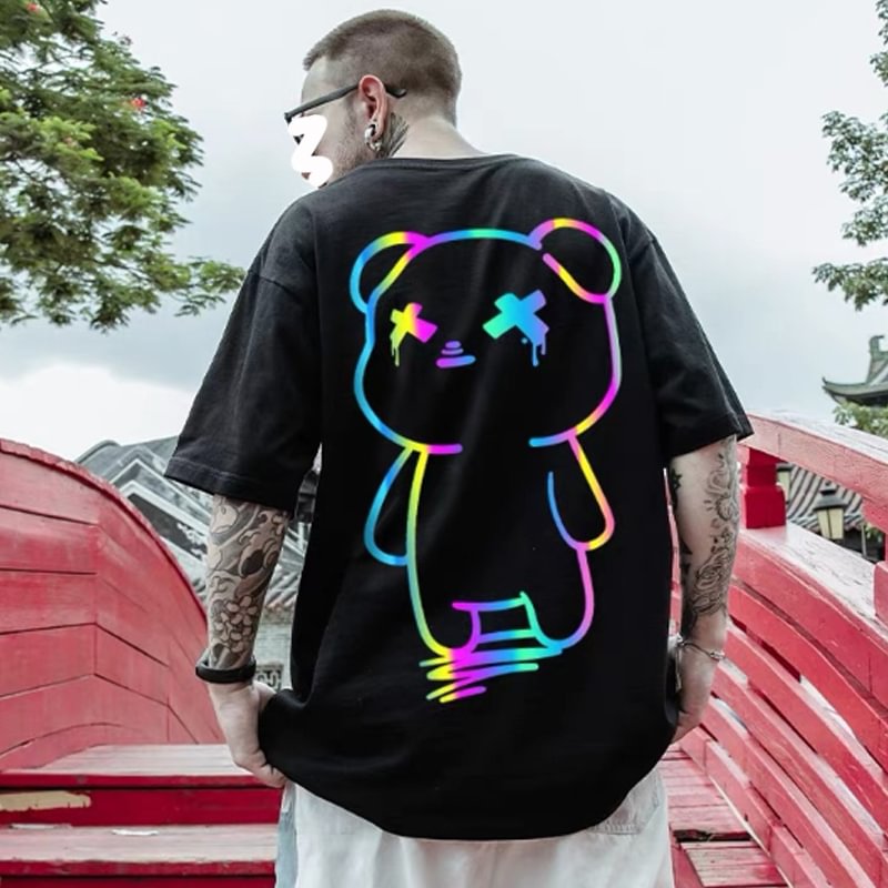 Casual reflective bear T-shirt