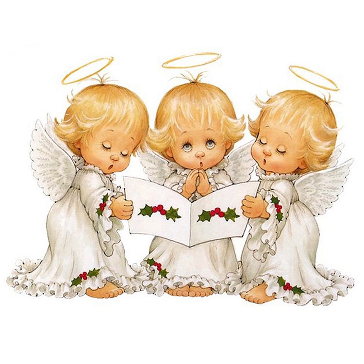 Three Little Angels - Special Shaped Diamond Painting - 30*40CM