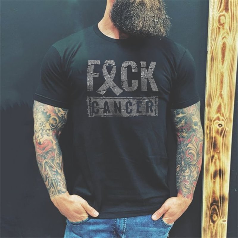 Livereid FUCK CANCER LETTER PRINTED T-SHIRT - Livereid