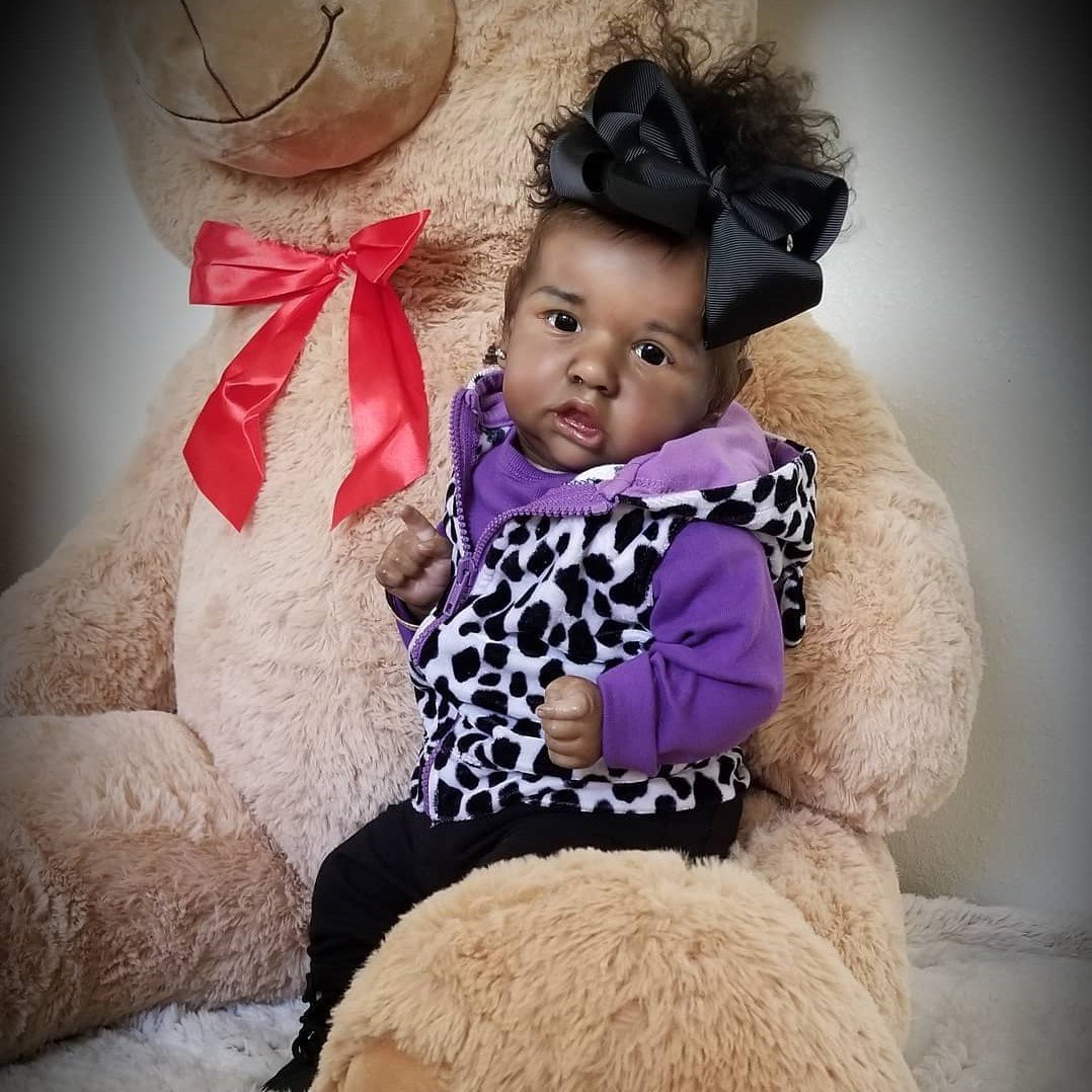 African American 20'' Black Reborn Baby Doll Girl Kimberly 2022, Hand-painted, Reborn Collectible Baby  -jizhi® - [product_tag]