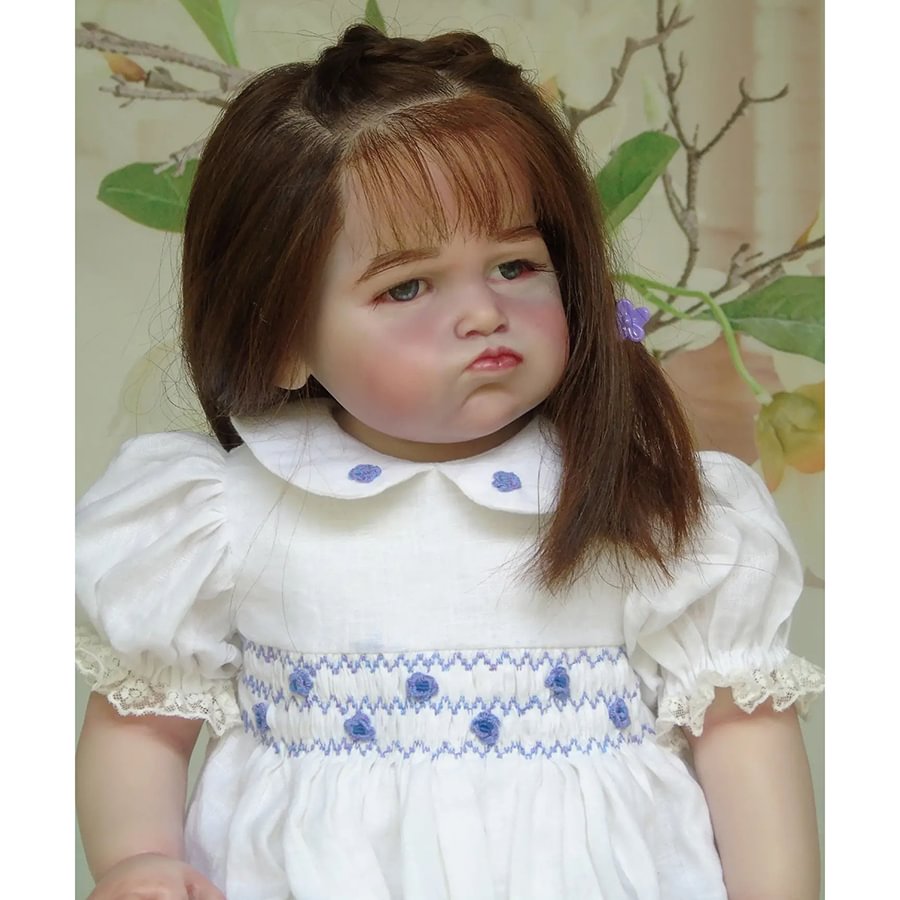 [New!]20'' Truly Looking Real Lifelike Soft Baby Girl Weighted Reborn Toddler Doll Angie With Blue Opened Eyes