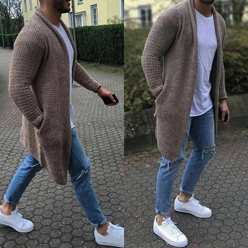 Men's Sweater Long Sleeve Large Cardigan Sweater-Corachic