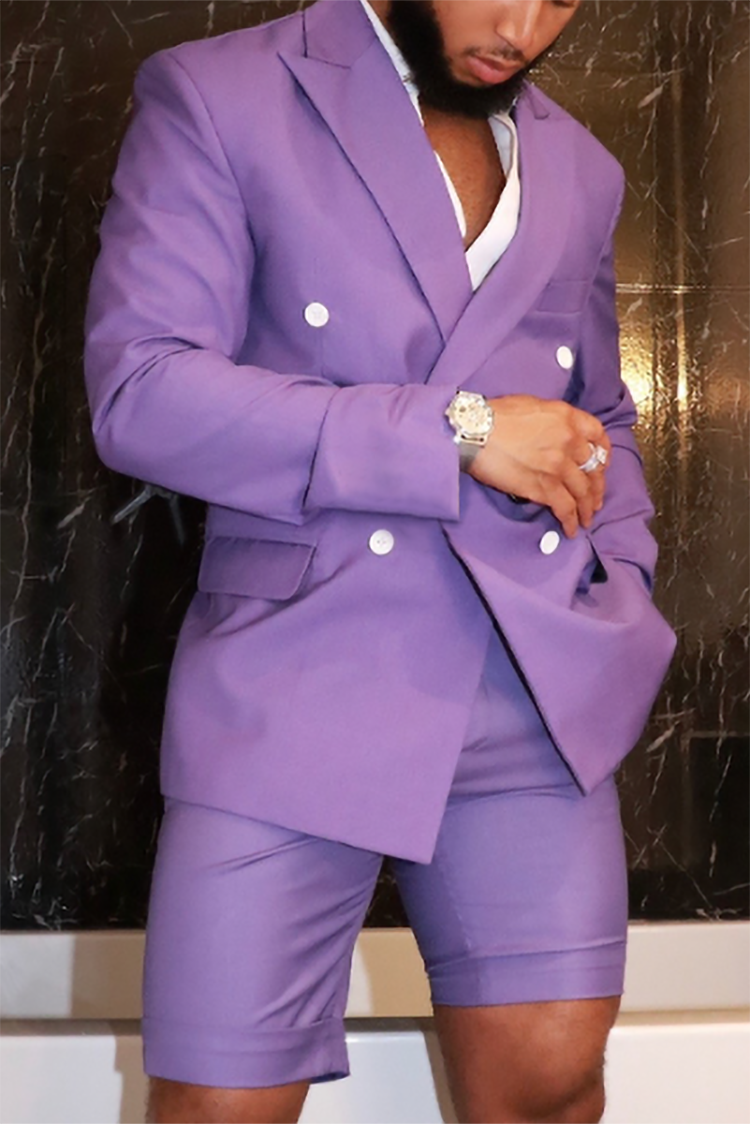 Tiboyz Fashion Outfits Purple Blazer And Shorts Suit