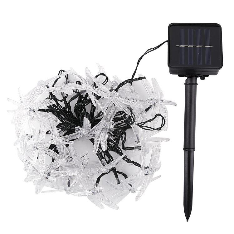 5m/6.5m Solar Dragonfly LED String Lights Garland Waterproof Fairy Lamps