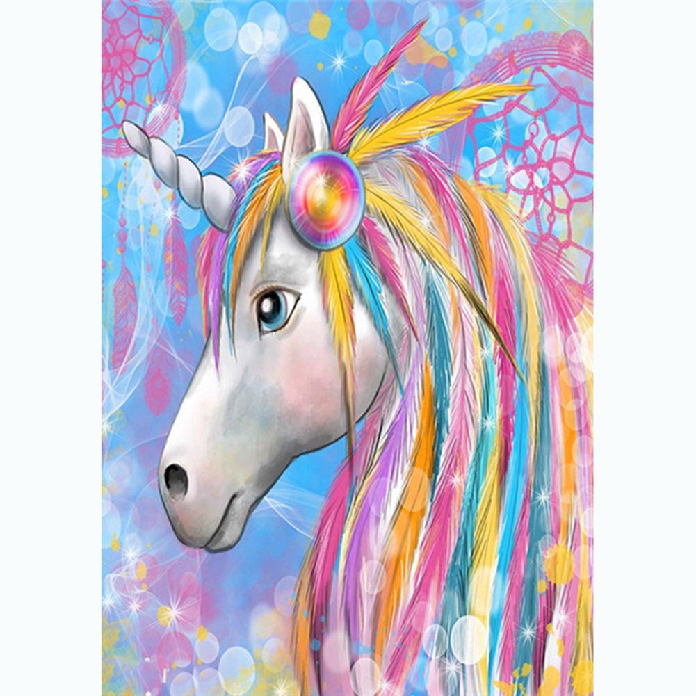 Full Round Diamond Painting Rainbow Colors Unicorn (40*30cm)