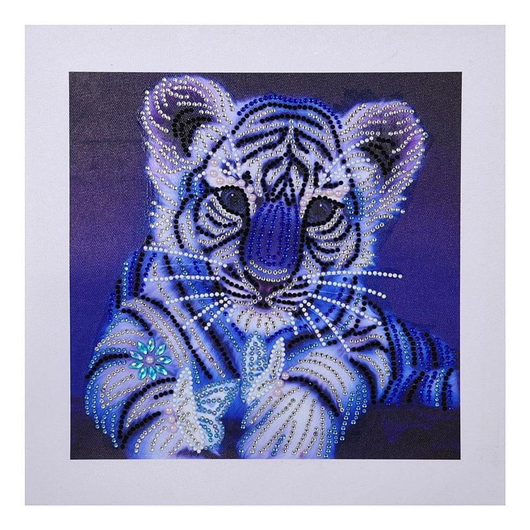 Tiger Animal - Partial Special Shaped Drill Diamond Painting - 30x30cm(Canvas)