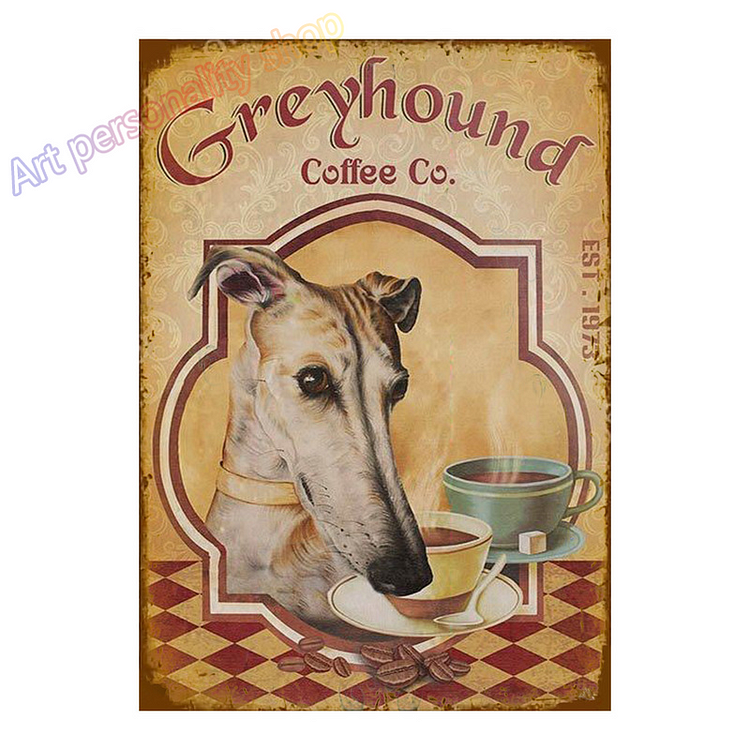 Greyhound Dog - Vintage Tin Signs