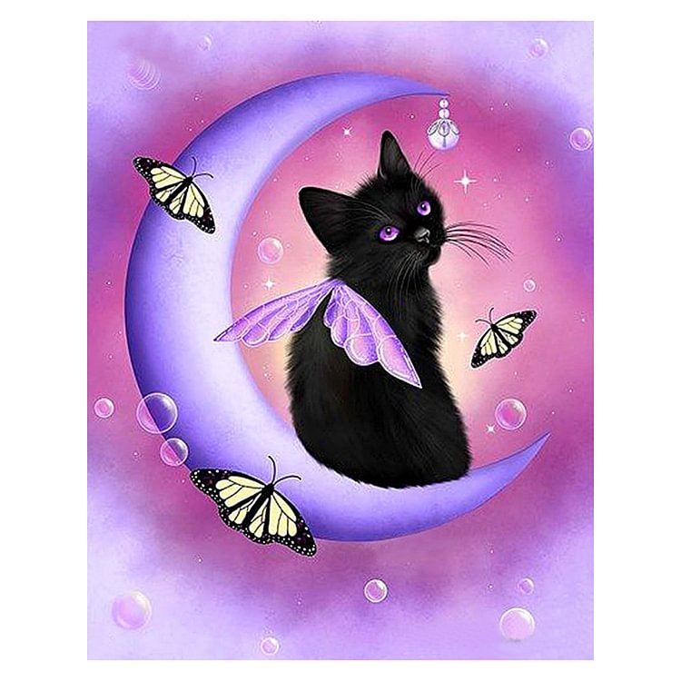 Black Cat - Special Shaped Diamond Painting - 25*30CM