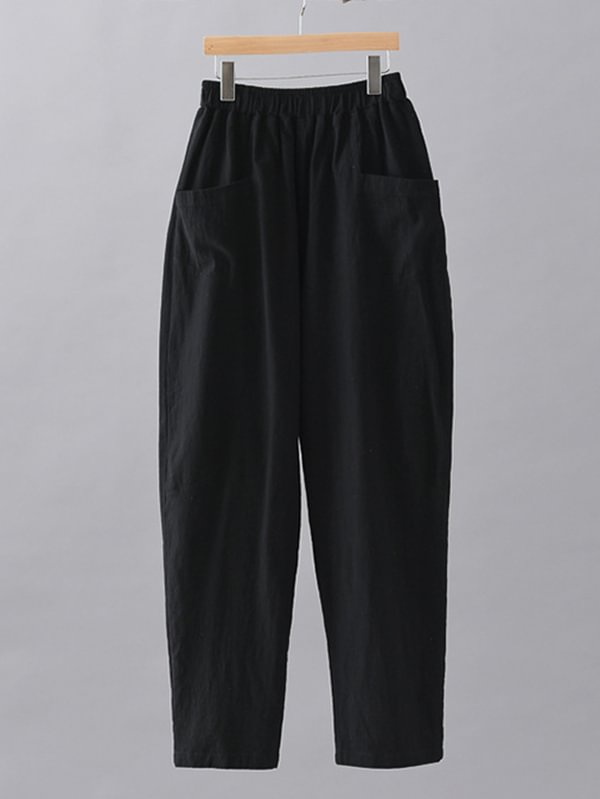 Casual Solid Puff Pants Bottoms