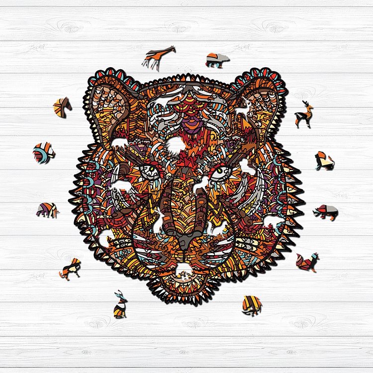 Patterned Bear Wooden Jigsaw Puzzle