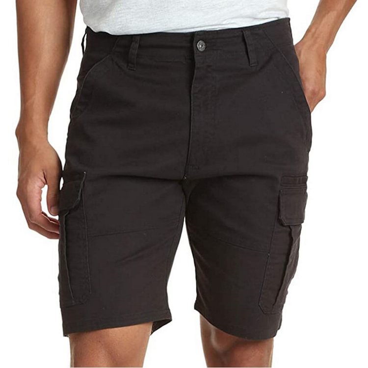 BrosWear Casual Solid Color Cargo Shorts
