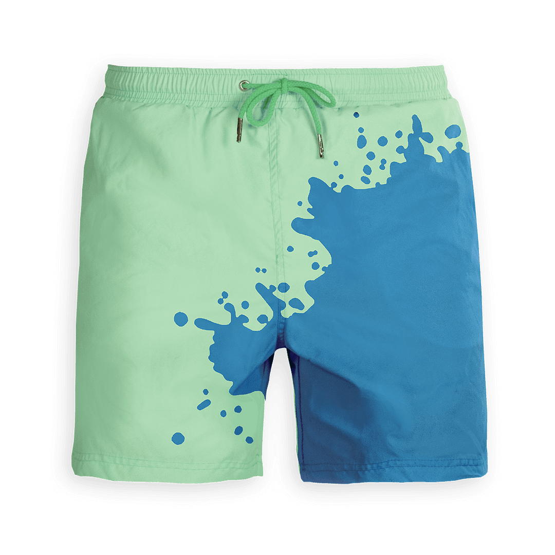 Color Changing Swim Trunks | Blue-Green