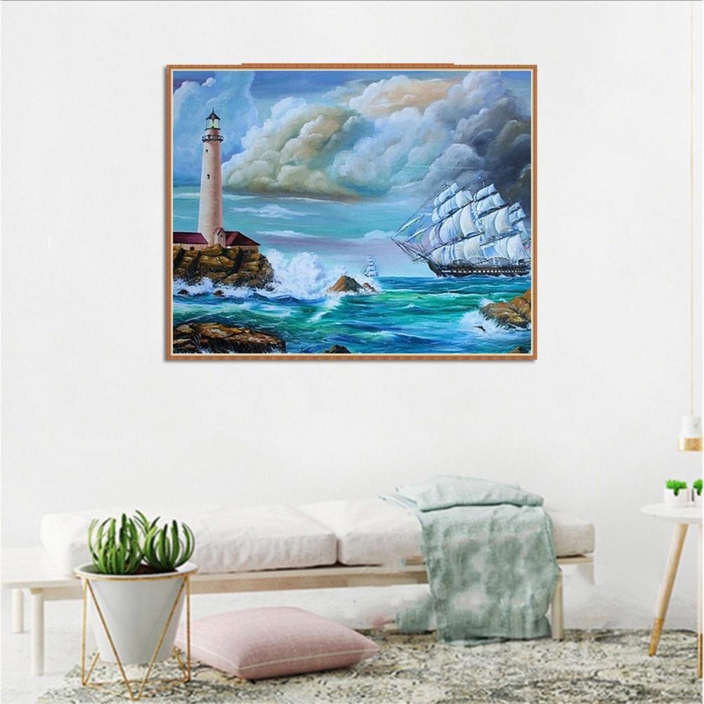 Diamond Painting - Full Round - Sea Lighthouse View