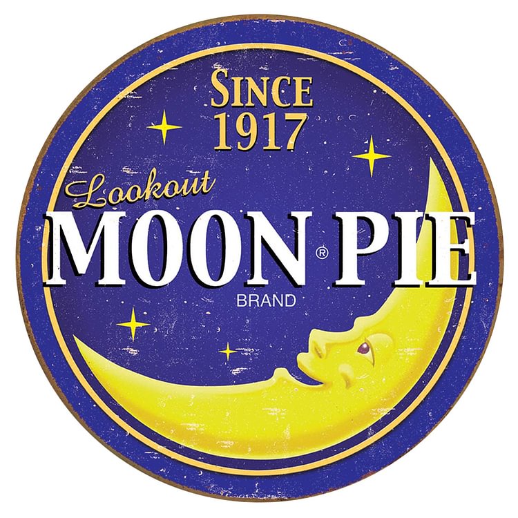 Moon Pie - Round Vintage Tin Signs/Wooden Signs - 30x30cm