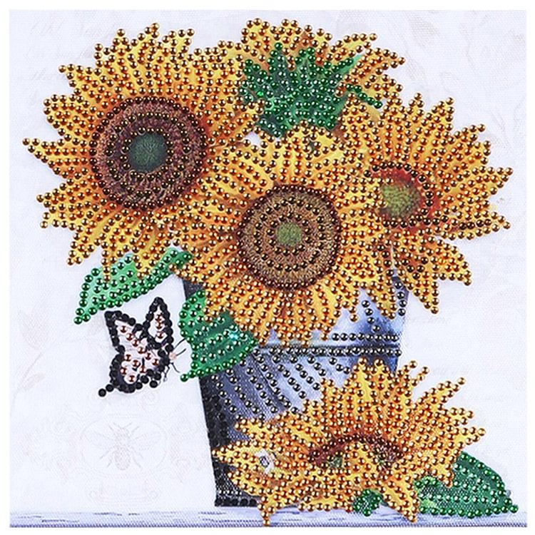 sunflower Special Part Drill Diamond Painting 25X25CM(Canvas)-gbfke