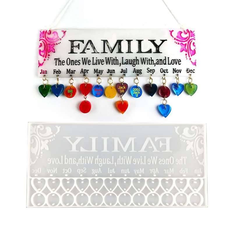 Family Calendar Resin Mold (For Reminders of Important Family Days)