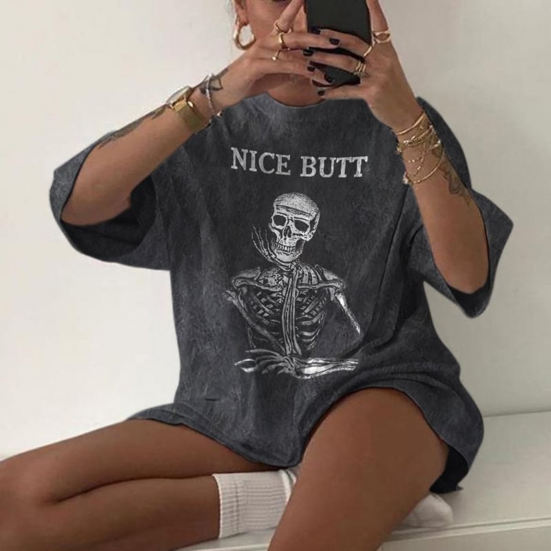   Nice butt skull Skeleton print t-shirt designer - Neojana