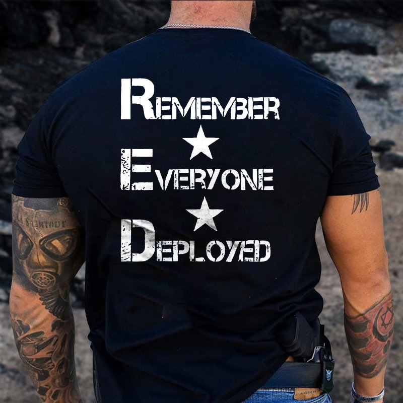Livereid Remember Everyone Deployed Printed Casual T-shirt - Livereid