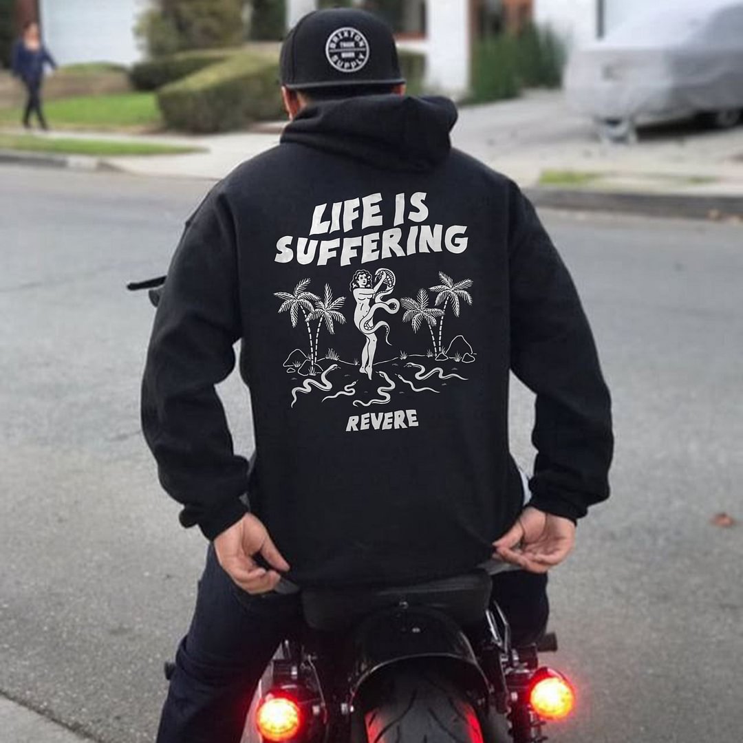 UPRANDY Life Is Suffering Revere Beauty And Snake Printed Men's Hoodie -  UPRANDY