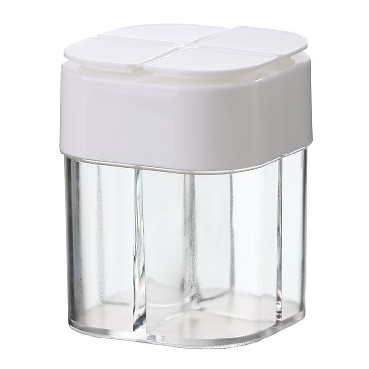 4 in 1 Flip Lid Seasoning Storage Pot Container 4 Lattices Condiment Box