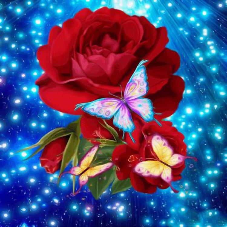 Red Rose - Special Shaped Diamond Painting - 30*30CM