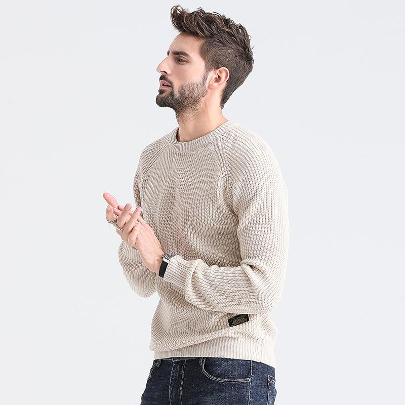 Round Neck Bottomed Sweater Male-Corachic