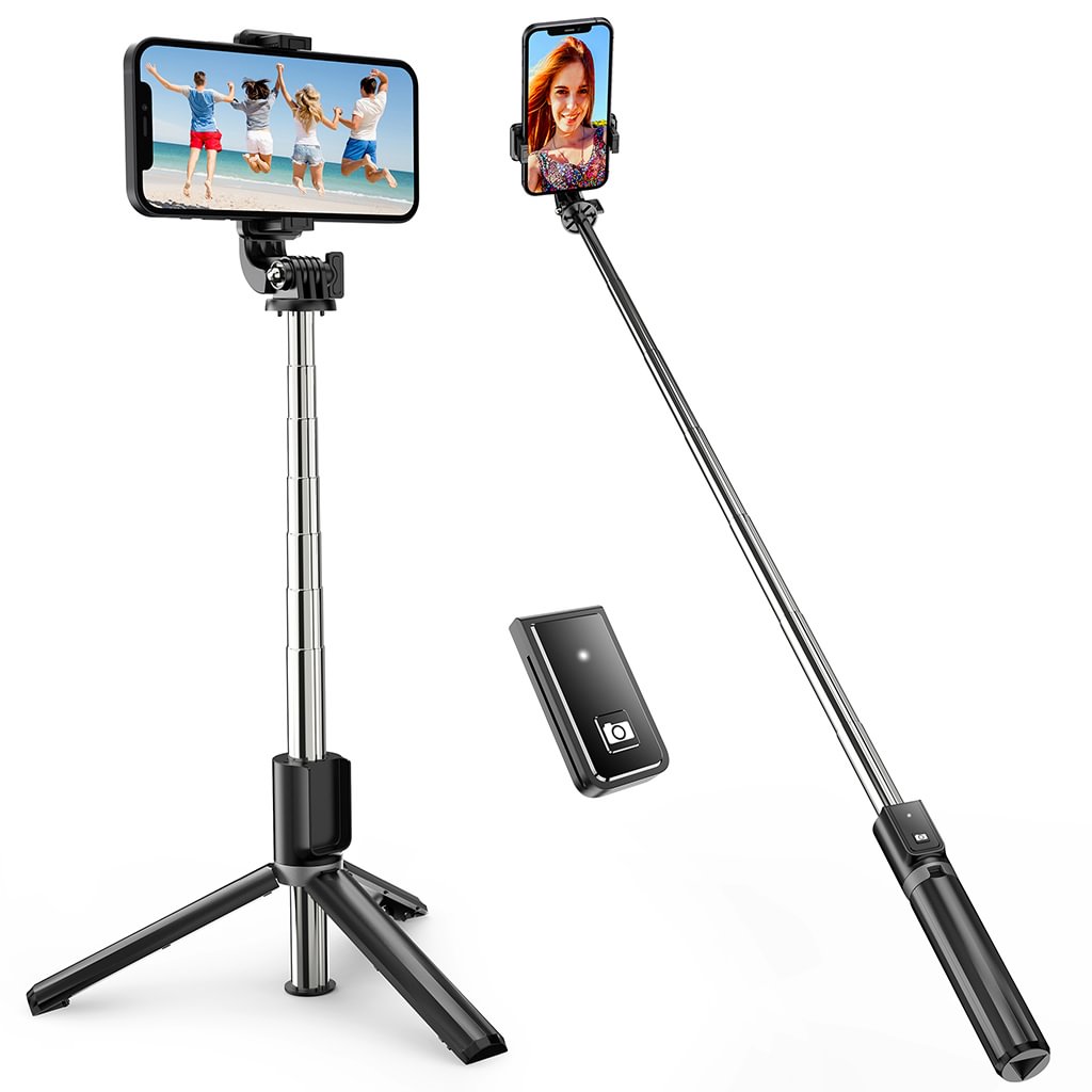 ATUMTEK Bluetooth Selfie Stick Tripod with Wireless Remote 40‘’ Black