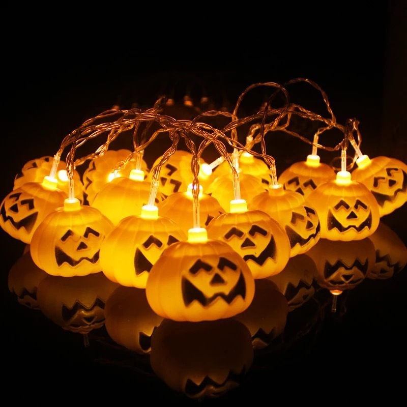 Great Pumpkin Halloween string lights string lights decorative Halloween pumpkin battery lights smile sided holiday lights、、sdecorshop