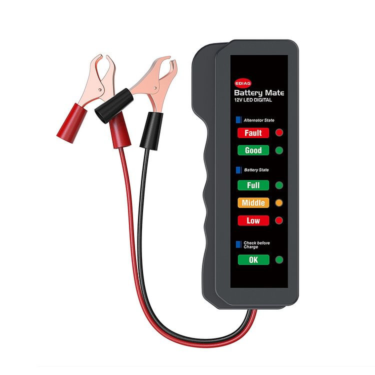 12V Car Battery Tester Digital Alternator 6 LED Lights Car Diagnostic Tool