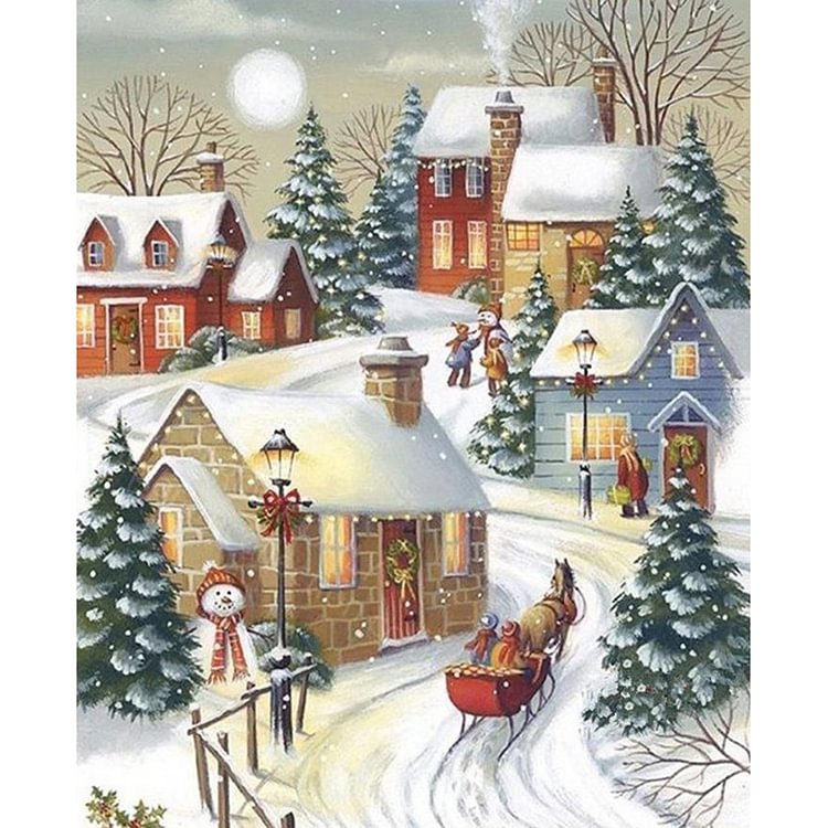(Counted/Stamped)Cross Stitch DIY Snow Full Embroider Needlework