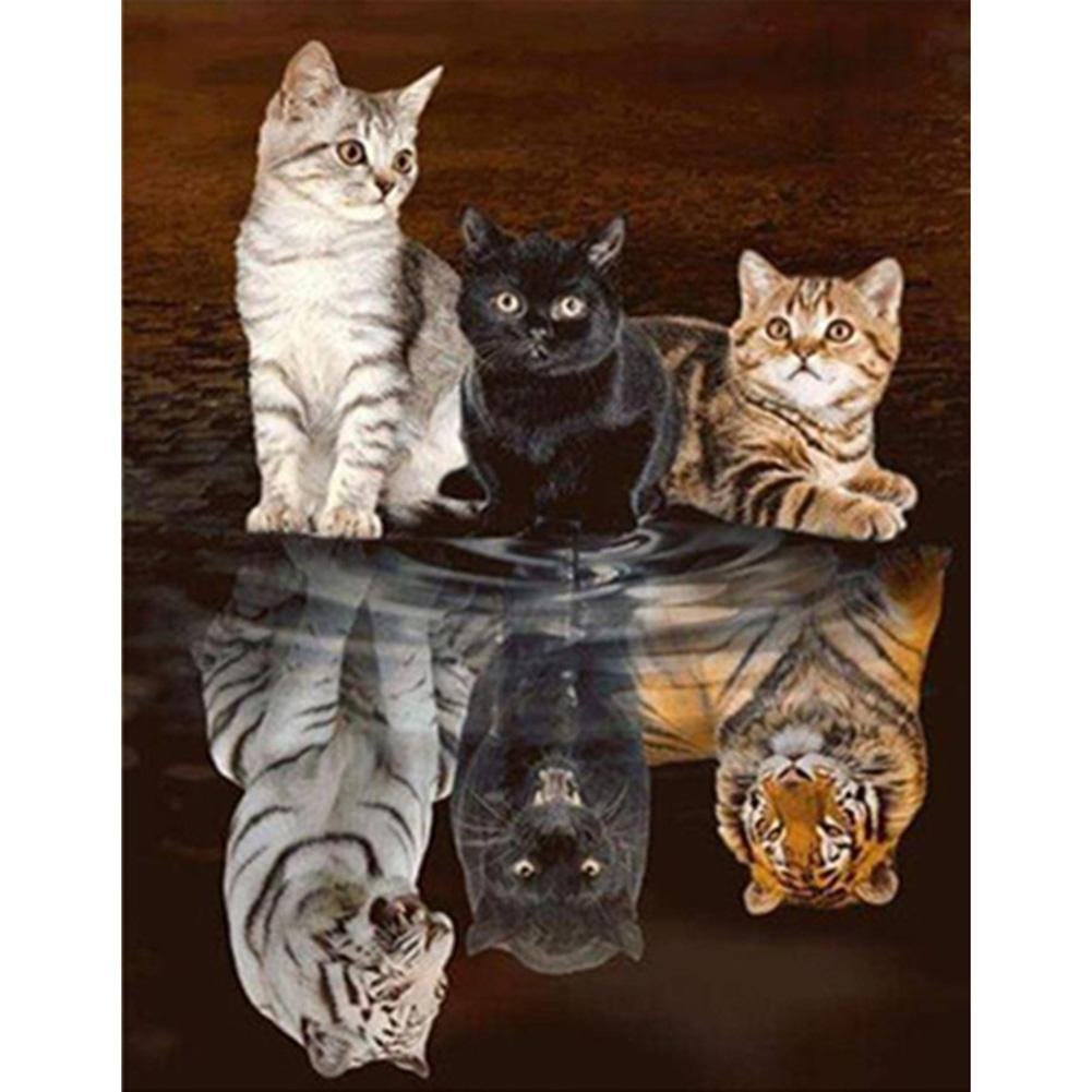 Full Round Diamond Painting Cats or Tigers  (55x45cm)