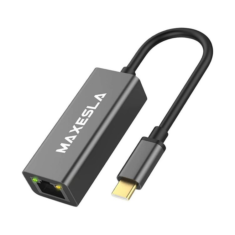 Maxesla USB C to Ethernet Adapter Black