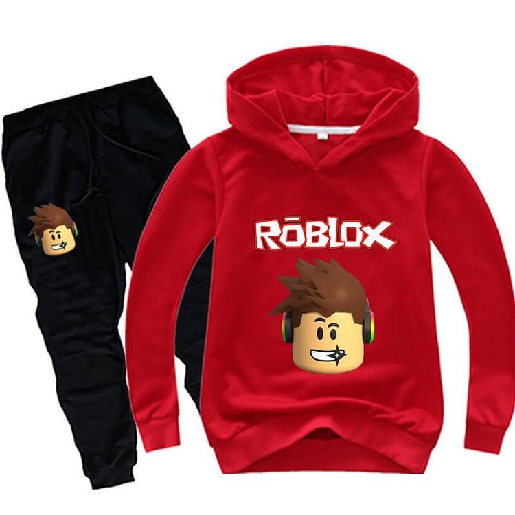 Mayoulove Roblox Ben 10 Print Girls Boys Cotton Hoodie And Sweatpants Sport Suit-Mayoulove