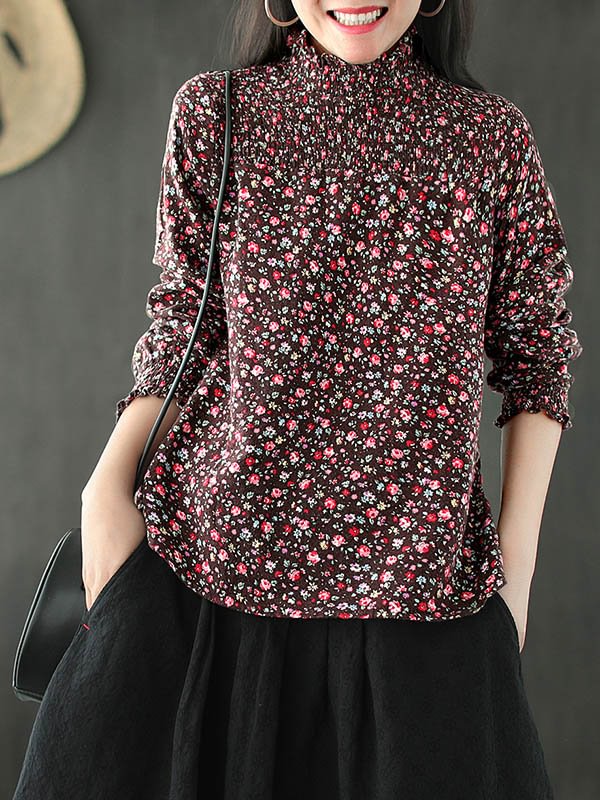 Leisure Floral Long Sleeve T-Shirts Tops