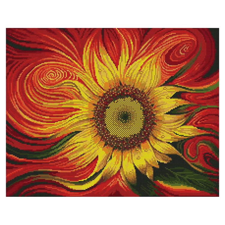(11Ct Counted/Stamped) Sunflower - Cross Stitch Kit 60*49CM