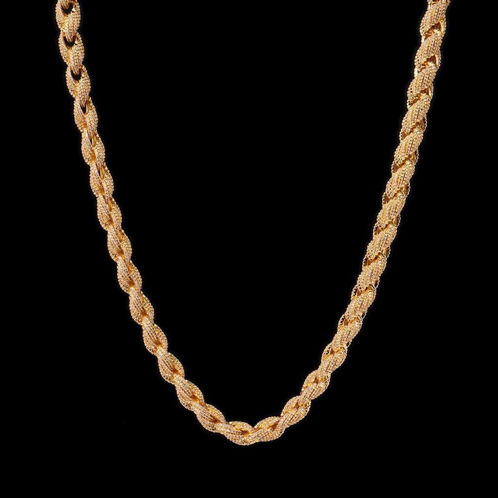 9mm Iced Out Gold Rope Chain Men-VESSFUL