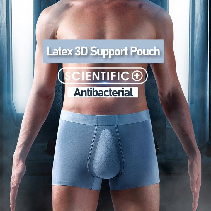 3D Latex Cup Breathable Support Pouch Boxer Briefs
