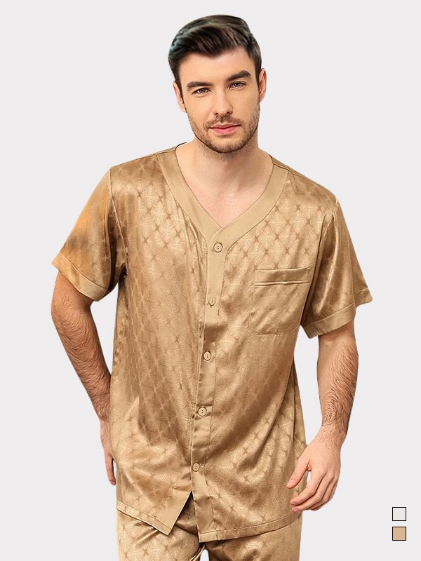 Luxury Life Style Short Silk Pajamas Set for Men